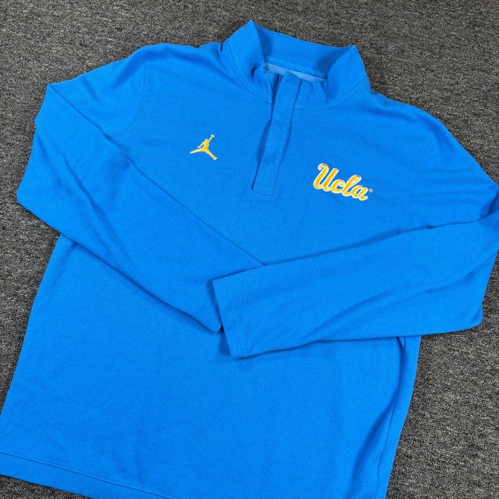 Jordan UCLA Bruins Pullover Mens Large Blue Quarter Snap Long Sleeve Top